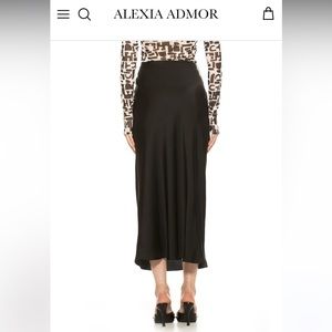Alexia Admor black silk maxi skirt
